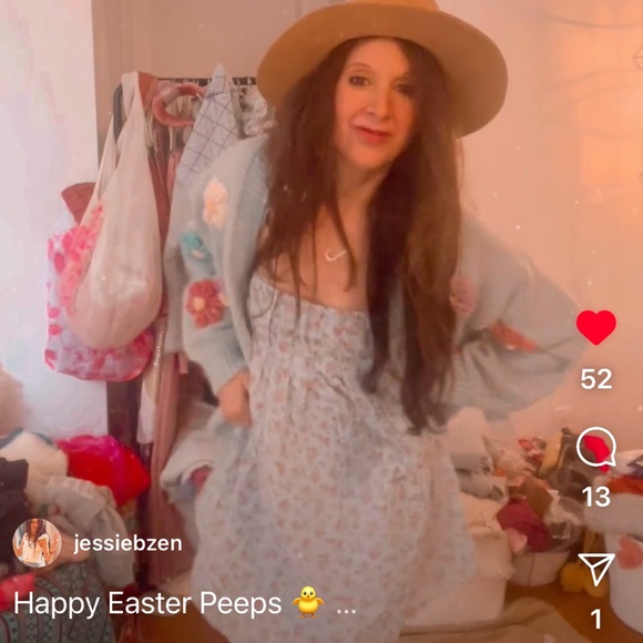 BNWT M LUNA IVY FL🌸WER P🌸WER Cardigan in Sea Foam Multi combo So Cute 🌸 - Picture 9 of 10